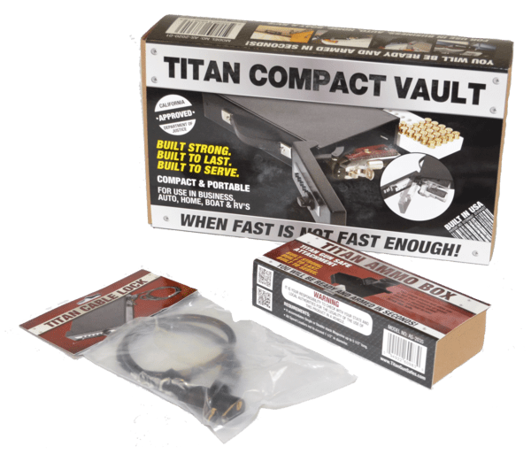 Titan Compact Vault Bundle  Set,  Rapid-Access Handgun Safes for cars & trucks CCW No. 1 Choice  LifeTime Warranty - Titan Security Products Inc